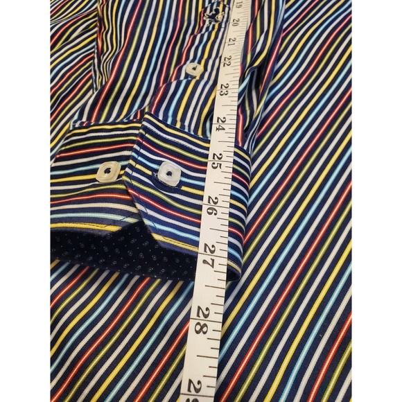 BUGATCHI MULTICOLORED STRIPED 100% COTTON SPORT SHIRT MINT COND. SZ XL - Picture 10 of 14
